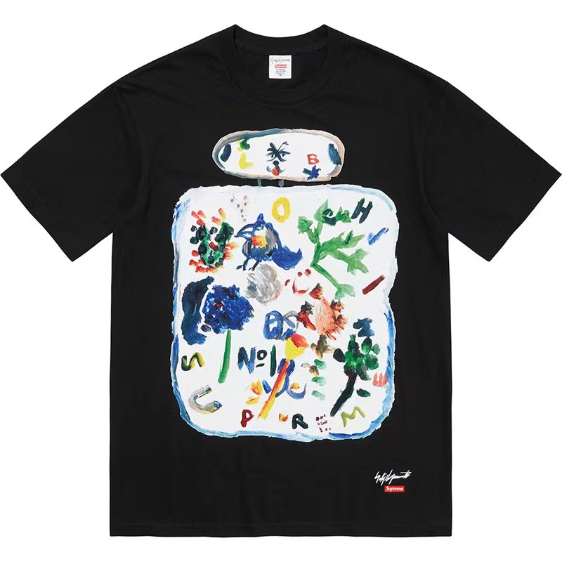 Yohji Yamamoto Straw Tee Yohji Yamamoto Graffiti เสื้อยืดแขนสั้นผู้ชายผู้หญิง