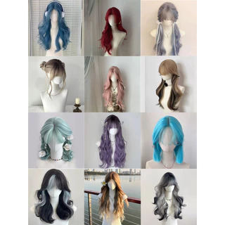 🔥พร้อมส่ง🔥วิกผมหญิง วิกผมยาว วิกผม พรีเมี่ยม 65-70cm วิกผมสีชมพู ทูโทน ลอนวอลลุ่ม สไตล์เกาหลี แถมnetฟรี วิกผมคอสเพลย์
