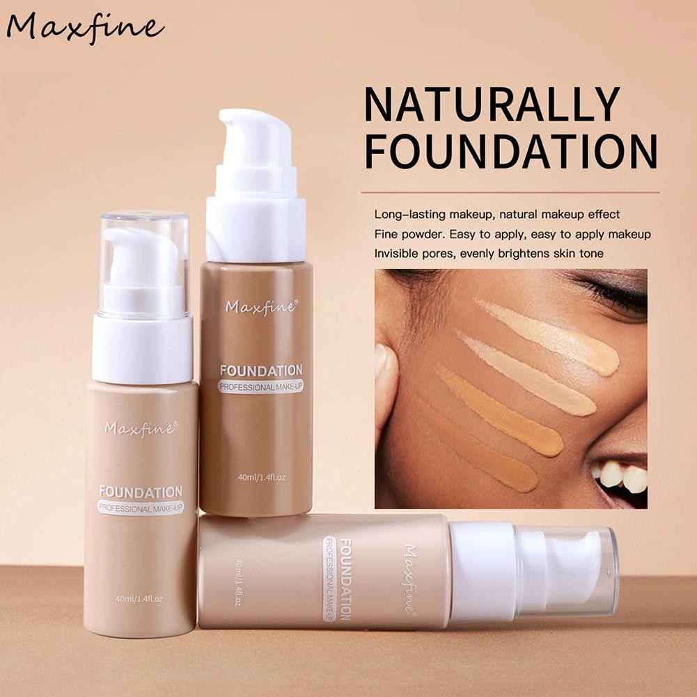 Maxfine 12 สี Foundation Flawless Soft Matte Liquid Foundation Oil Control 24 ชั่วโมง S1S9