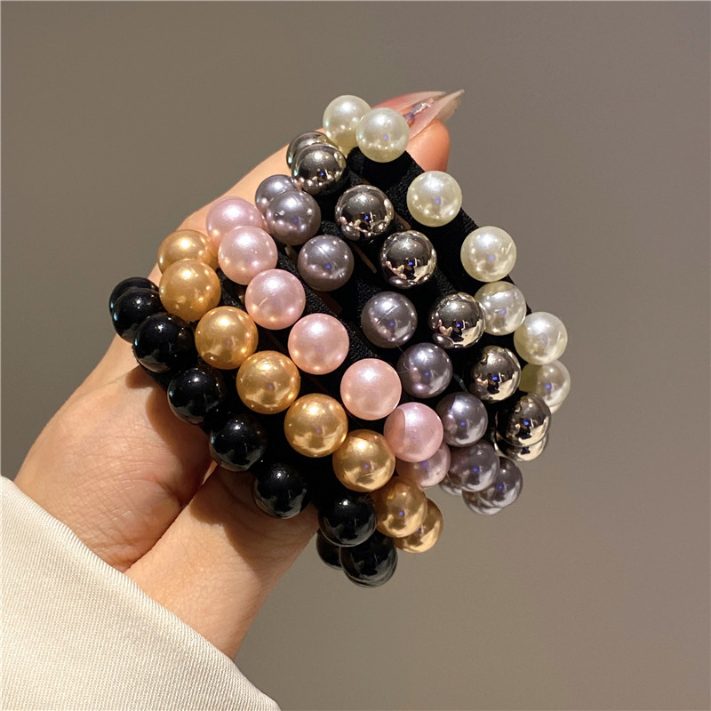 คุณภาพสูง Simple All-Match Temperament Pearl Headband ไม่มีรอยต่อผม Tie ผมรูปปั้น