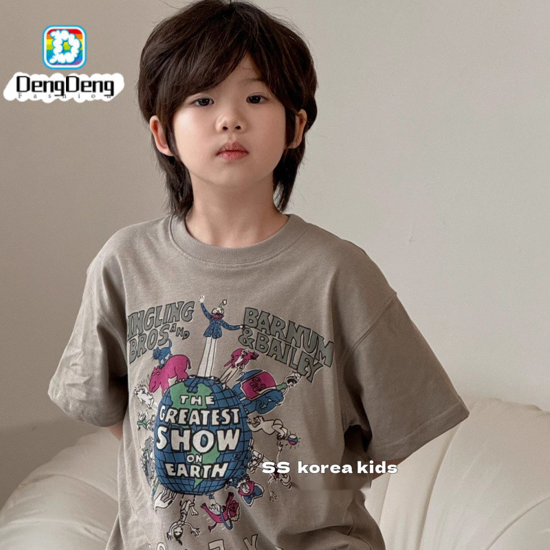 3-15 Years Old KidsrenS เสื้อยืดการ์ตูนแขนสั้น
