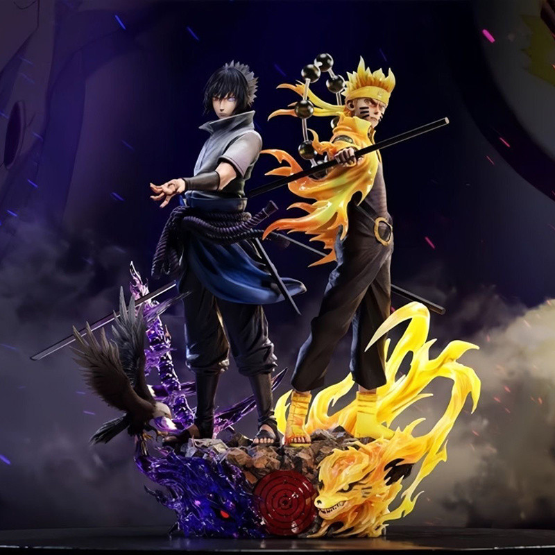Naruto Anime Peripheral New Sanren Resonance Whirlpool Naruto Sasuke Uchiha Naruto Garage Kits Model