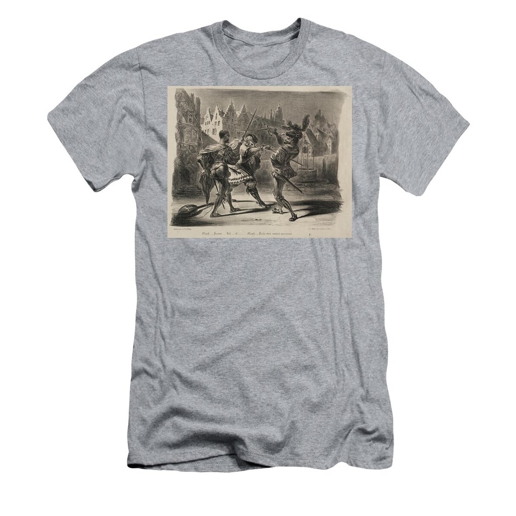 เสื้อยืด Illustrations for Faust Duel of Faust and of Valentin 1828 Eugene Delacroix T-ShirtCartoon