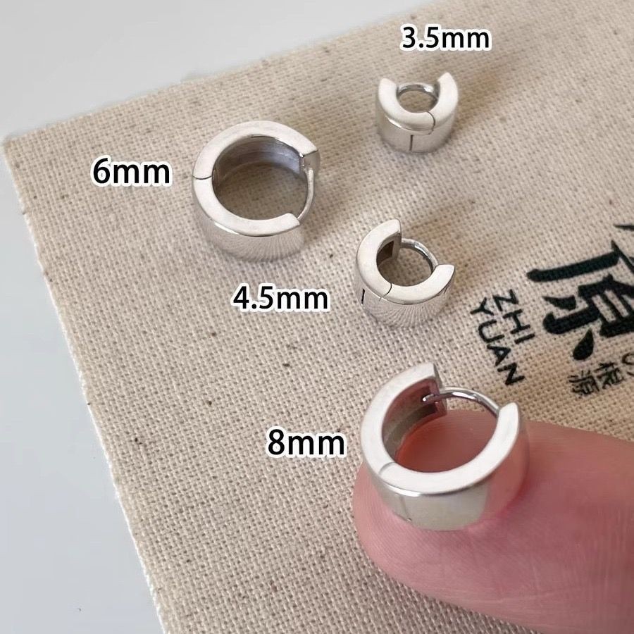 1 คู่เงินกว้าง Hoop ต่างหู Mini Earings สําหรับผู้หญิงชุด Hypoallergenic อุปกรณ์เสริมเครื่องประดับ