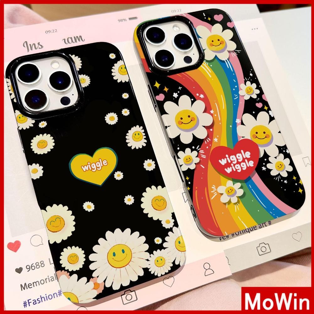 Mowin - เคส iPhone 16 Pro max สีดำเงา เคส TPU นิ่มกันกระแทก ป้องกันกล้อง ดอกทานตะวัน เข้ากันได้กับ i