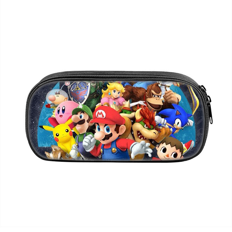 ใหม่ Super Mario กล่องดินสอความจุขนาดใหญ่กระเป๋าเครื่องเขียนนักเรียนปากกา Organizer