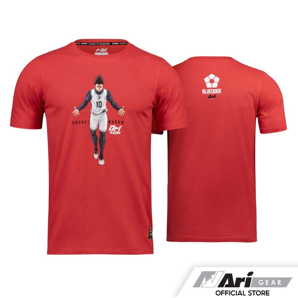 Ari X Blue Lock Barou Tee-แดง/ขาว Aari Red