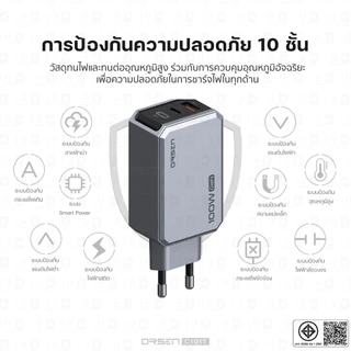 [ส่งไว] Orsen by Eloop C101T GaN Charger 100W หัวชาร์จ PD QC PPS Type C ชาร์จเร็ว adapter notebook มอก.