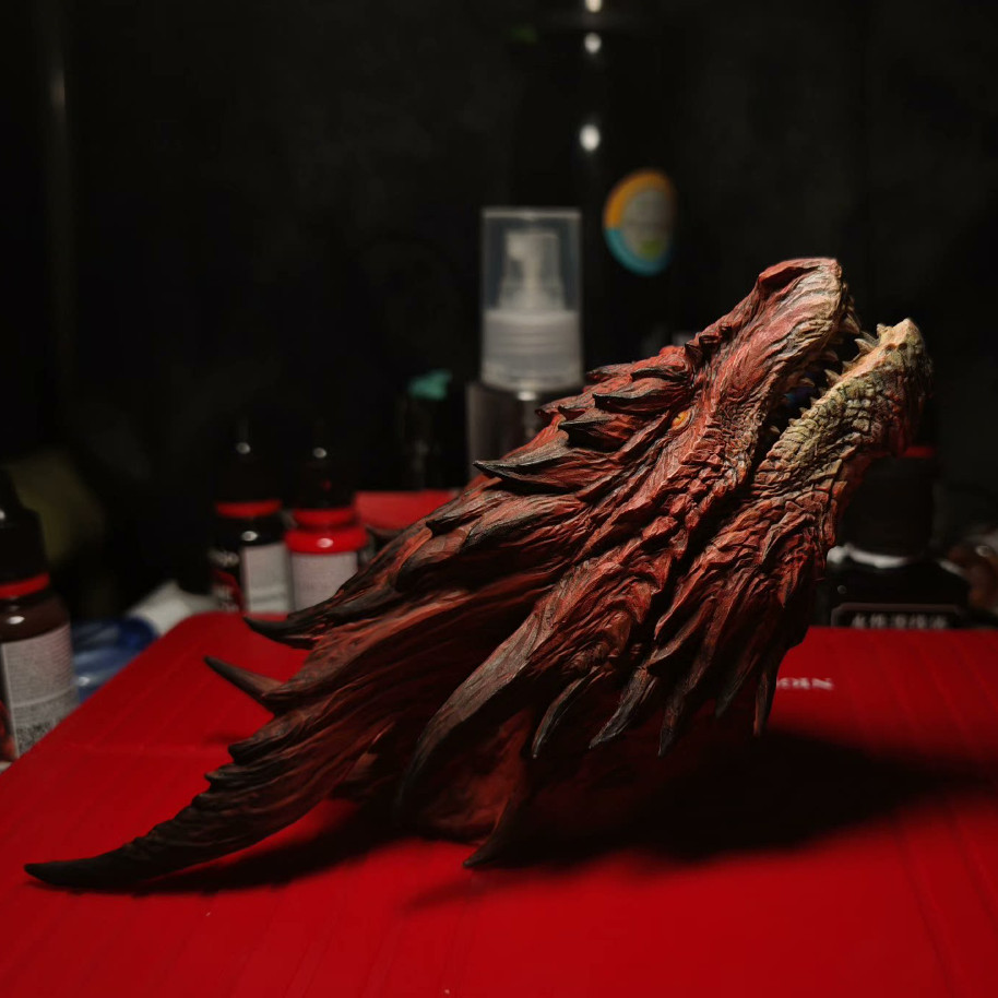 【พร้อมส่ง】monster hunter figure ปั้นหัว model boardgame GK โมเดลสีขาวทำมือ ของสะสมเด็กผู้ชาย