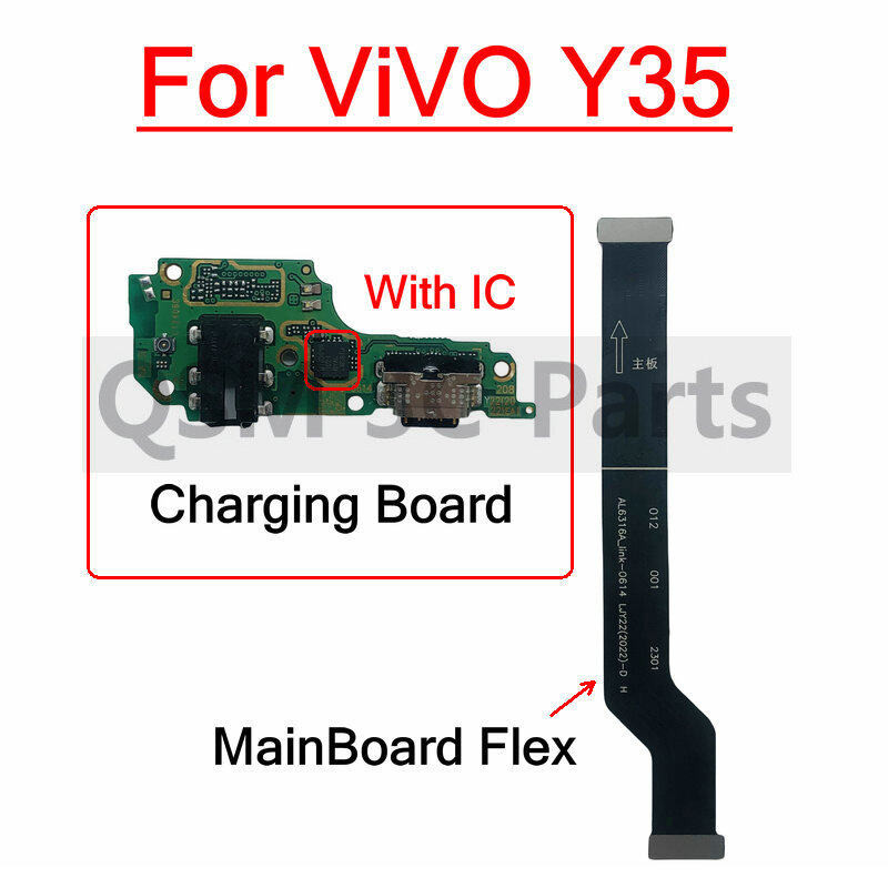 สําหรับ Vivo Y35 4G USB Dock ชาร์จพอร์ต Charger Board หลักเมนบอร์ด Connector Flex Cable