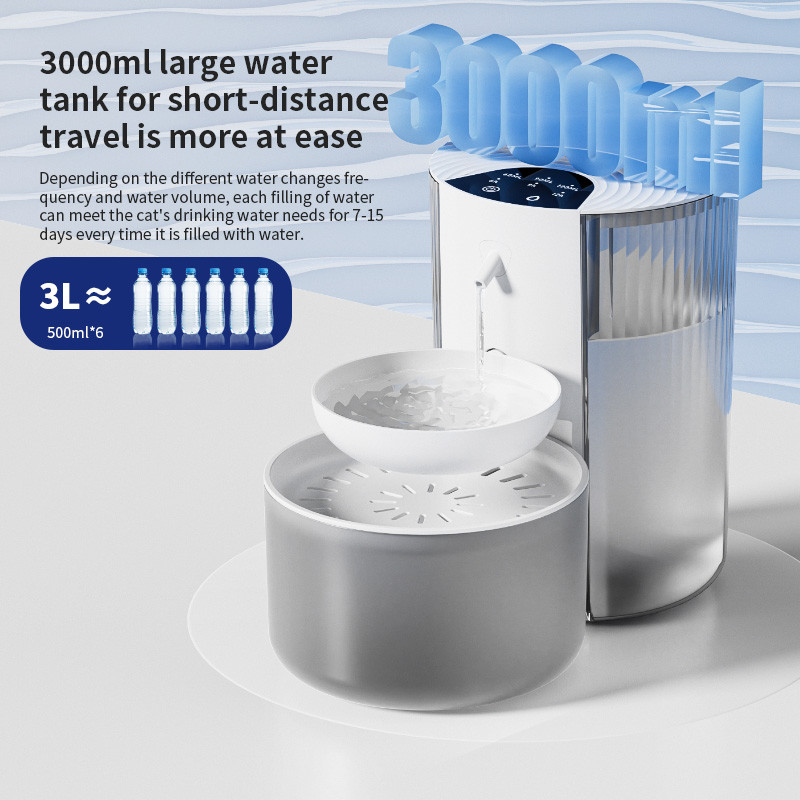 ใหม่ 2025 3000ML อัตโนมัติสัตว์เลี้ยงเครื่องดื่มน้ําอัตโนมัติ Feeder ถังน้ําสัตว์เลี้ยงระบบกรองเหมาะสําหรับแมว