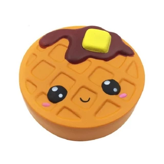 ELLIEJAM Squishy Fidget Toy, Jumbo Expression PU Squeeze Toys, เค้กช็อคโกแลตแฮมเบอร์เกอร์พิซซ่าวาฟเฟิล Popcorn ความเครียดบรรเทาของเล่นเด็กของขวัญ