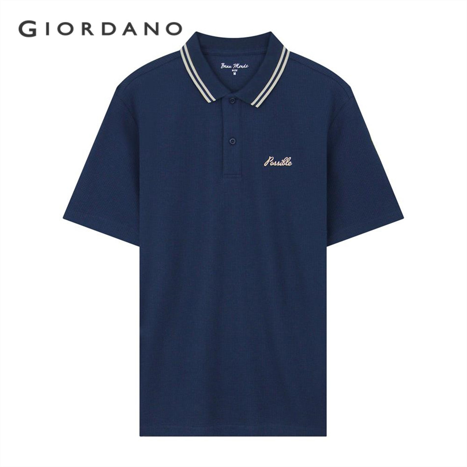 GIORDANO (Online Exclusive) เสื้อโปโลผู้ชาย Men's Jacquard Polo 13015207