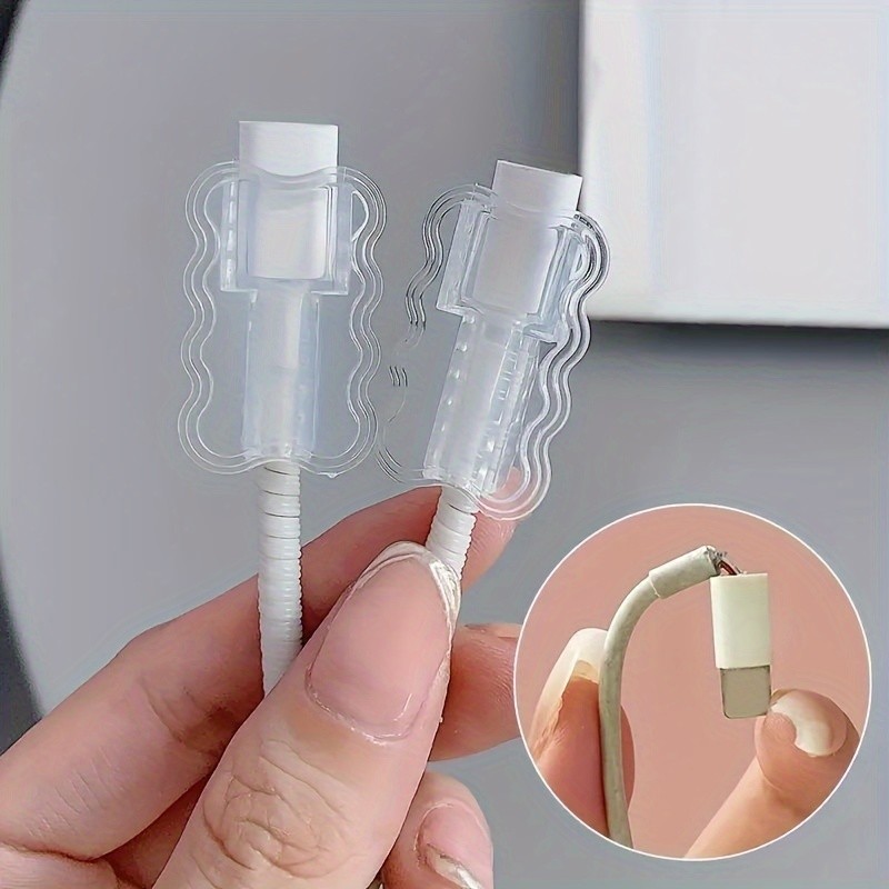 2/5/10 ชิ้นตัวป้องกันสายเคเบิลสําหรับสายชาร์จ USB สายไฟ Apple/Type C 3D สายข้อมูลแขนป้องกันทนทานสวมใส่ฝาครอบสายเคเบิล