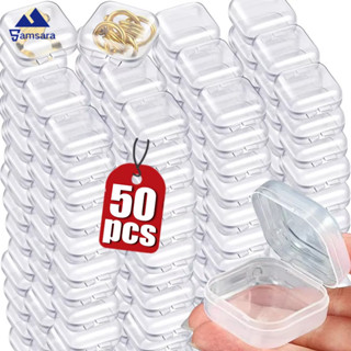 50ชิ้นใสตารางออแกไนเซอร์-กล่องเก็บพลาสติกขนาดเล็ก-พลิกปกออกแ…