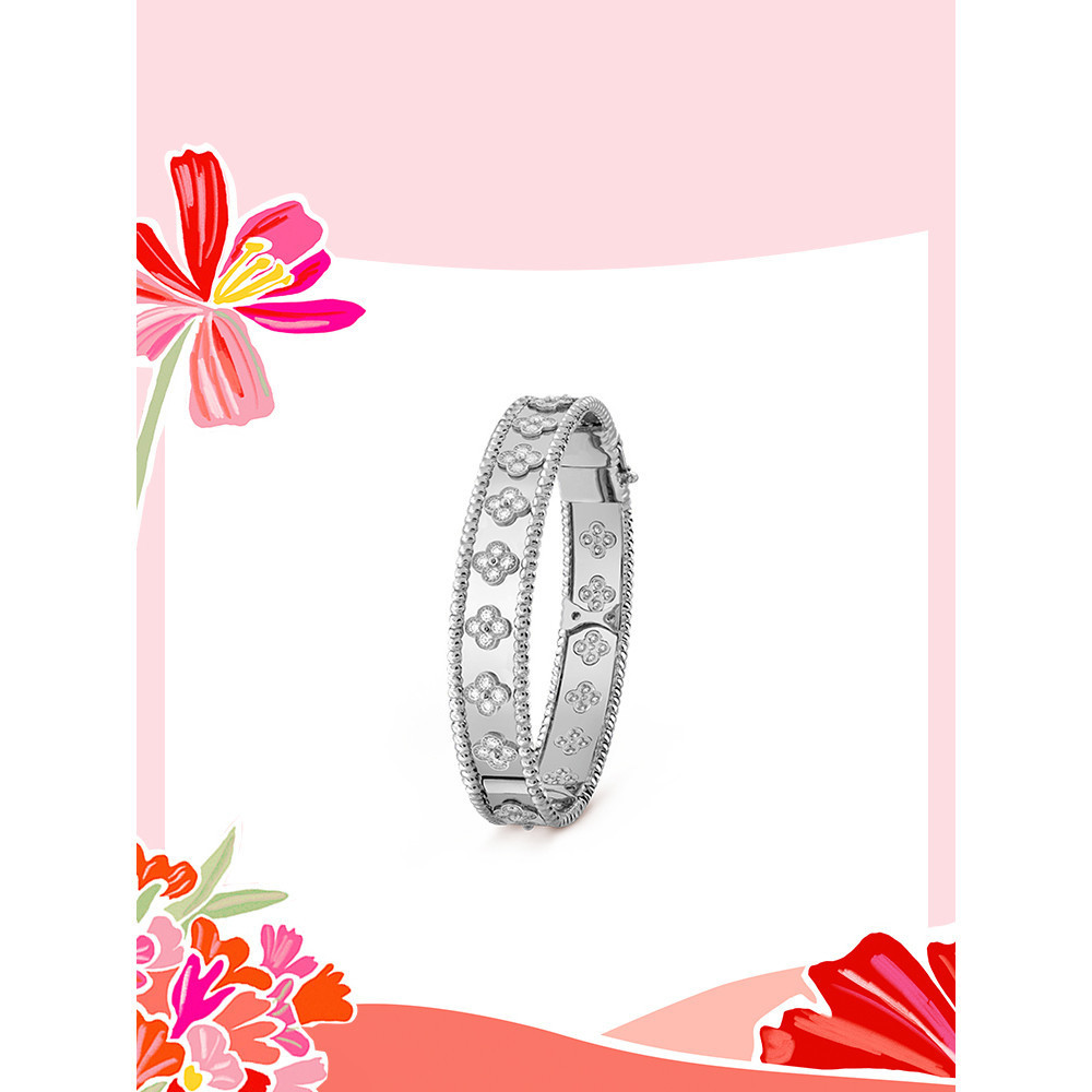 100% Original VCA Perlee 18K Gold-plated Diamond Bracelet Gift