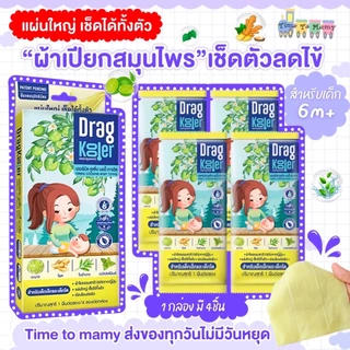 🛵ส่งด่วนทันทีตัดรอบ5โมงเย็น🛵 Dragkooler ผ้าเปียกผสมสมุนไพรสำหรับเช็ดตัวลดไข้เด็ก 1 กล่อง