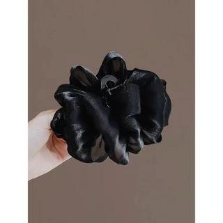 หญิงขนาดใหญ่ 2025 สไตล์ใหม่ High-End Gauze Cloud Bubble Clamp