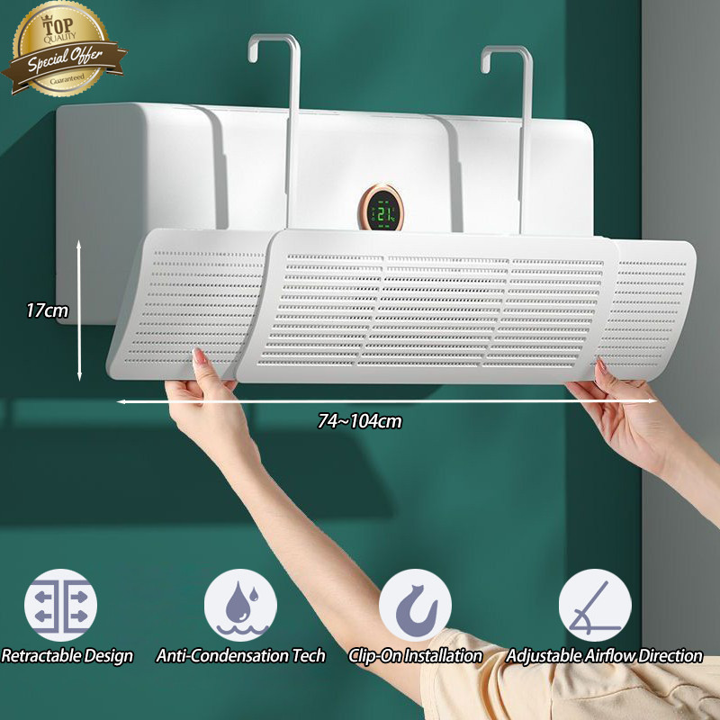 Universal AC Wind Deflector Shield ปรับ Aircon Blocker Cover ทนทานและติดตั้งง่าย