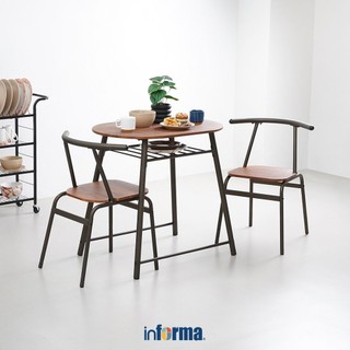 Informa Heidy Set Meja Makan 2 Kursi - Cokelat Dining Table Meja Makan Minimalis Ruang Makan Dinner Table Estetik Modern Elegan