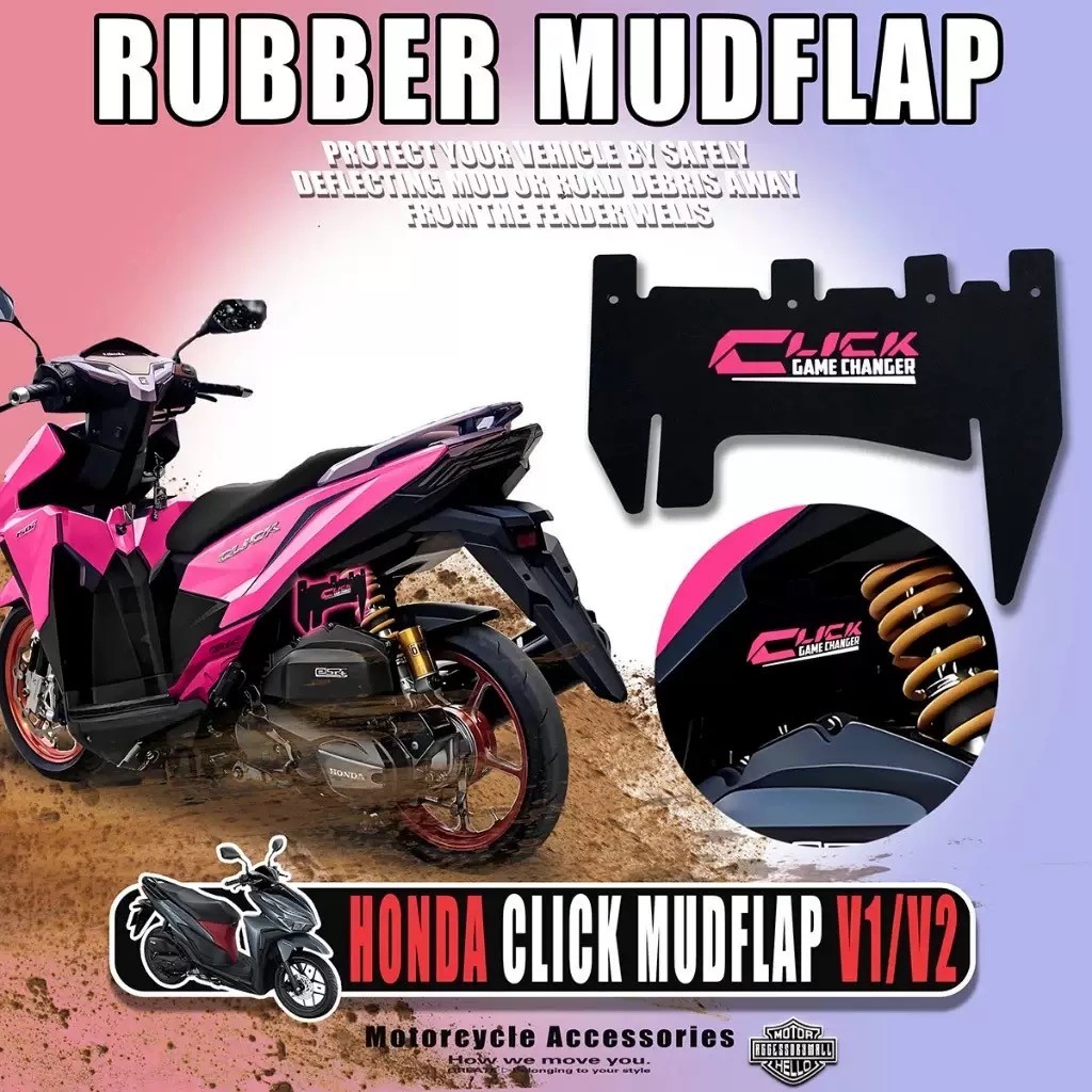 อุปกรณ์ตกแต่งรถจักรยานยนต์เหมาะสําหรับ Honda Click125/150/160vario125/150 บังโคลนแผ่นยาง