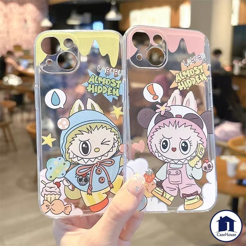 เคสนิ่มใสคู่รัก Labubu ใสน่ารัก เข้ากันได้กับ Samsung A15 A06 A05 A55 A23 A54 A05s A03s A34 A32 A14 A24 A02s A12 A53 A52