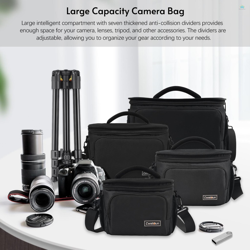 Yb2 กระเป๋ากล้อง Cwatcun กระเป๋ากล้อง Travel Camera กระเป๋าสะพายกันน้ํา Shock-proof Camera Case สําหรับกล้อง Mirrorless ที่ถอดออกได้ Dividers และ