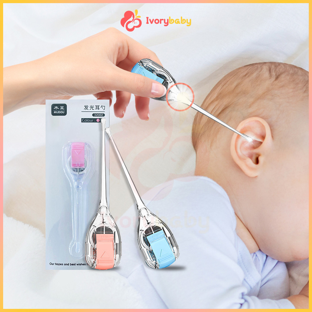 IVORYBABY ไม้แคะหู เหมาะสําหรับทารก แว็กซ์แว็กซ์แว็กซ์ทําความสะอาดหู ที่ล้างหู แบบเรืองแสง