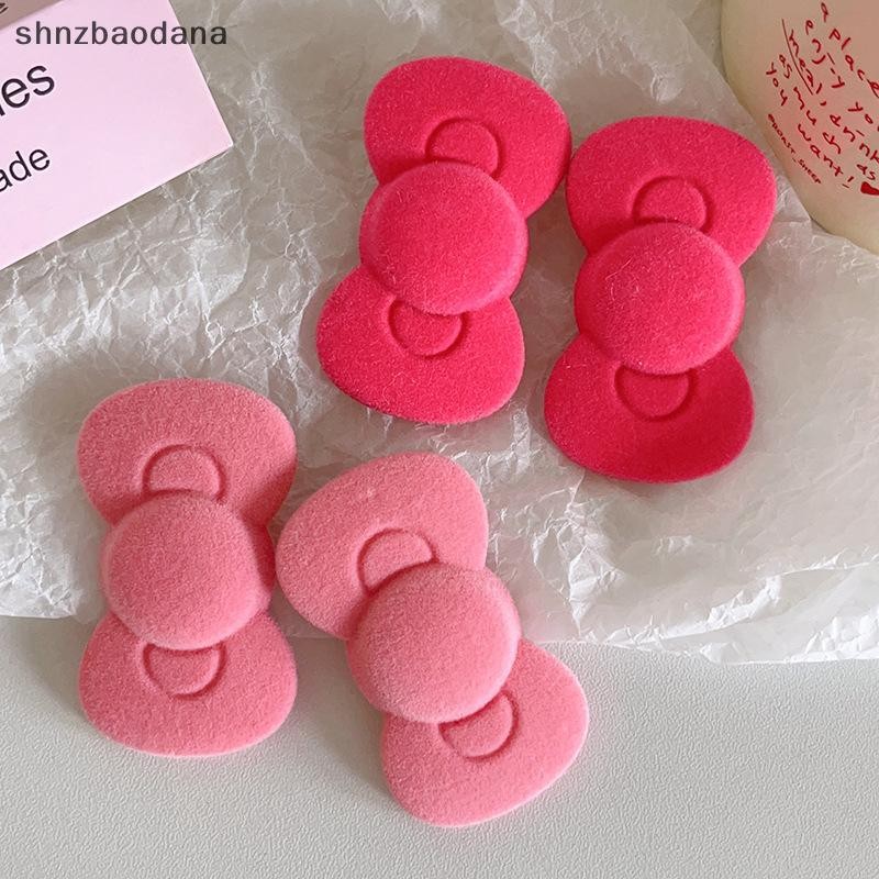 [SHNZAA] หวานน่ารักฤดูใบไม้ร่วงฤดูหนาว Flocking Bow Hairpin สําหรับผู้หญิงสาวแฟชั่นคลิปผมคลิปด้านข้าง Headwear อุปกรณ์เสริมผมของขวัญ FSSG