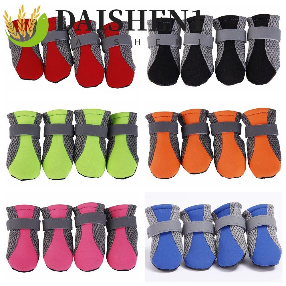 Daishen1 รองเท้าสุนัขล้างทําความสะอาดได้ Super Soft สําหรับสุนัขขนาดใหญ่ขนาดเล็ก Paw Protectors สําหรับ Poodle Yorkshire Hot Pavement สัตว์เลี้ยงรองเท้าฝน