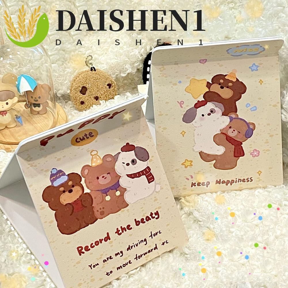 Daishen1 กระจกแต ่ งหน ้ าแบบพับได ้ , กระจกตั ้ งโต ๊ ะหมีน ่ ารักพับกระจกแต ่ งตัว , กระจกเครื ่ องสําอางบางพับ Kawaii Vanity กระจกผู ้ หญิงสาว