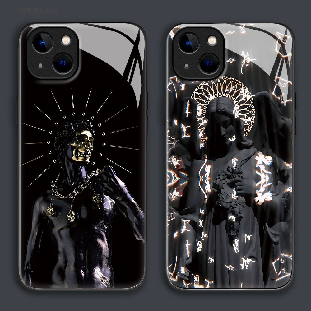 เคส For เคสแข็ง OPPO Reno 12 12F 11 11F 10 8 8T 8Z 7 7Z 6Z 6 5 4 2 4Z 2F F11 F9 F7 F5 Pro Youth 4G 5G ออปโป้ Glass BLK