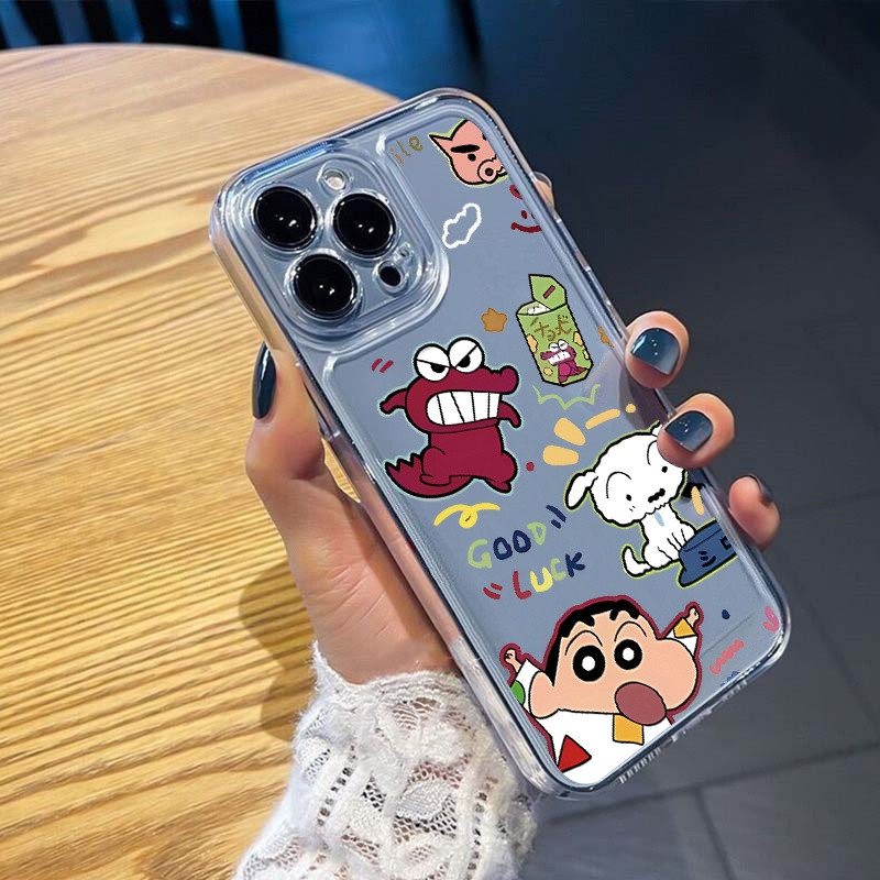 COD เคสโทรศัพท์ป้องกันทุกอย่าง เคสโทรศัพท์ iPhone โปร่งใส ดินสอสีชินจัง ดินสอสีชินจัง เคสซอฟต์เคส, เคสป้องกัน, การ์ตูนชินจังสําหรับ Iphone 13 Plus X XR XSMAX iPhone 11 13 12 14 15 15 Pro MAX 14 15 8 7 Plus X XR XSMAX