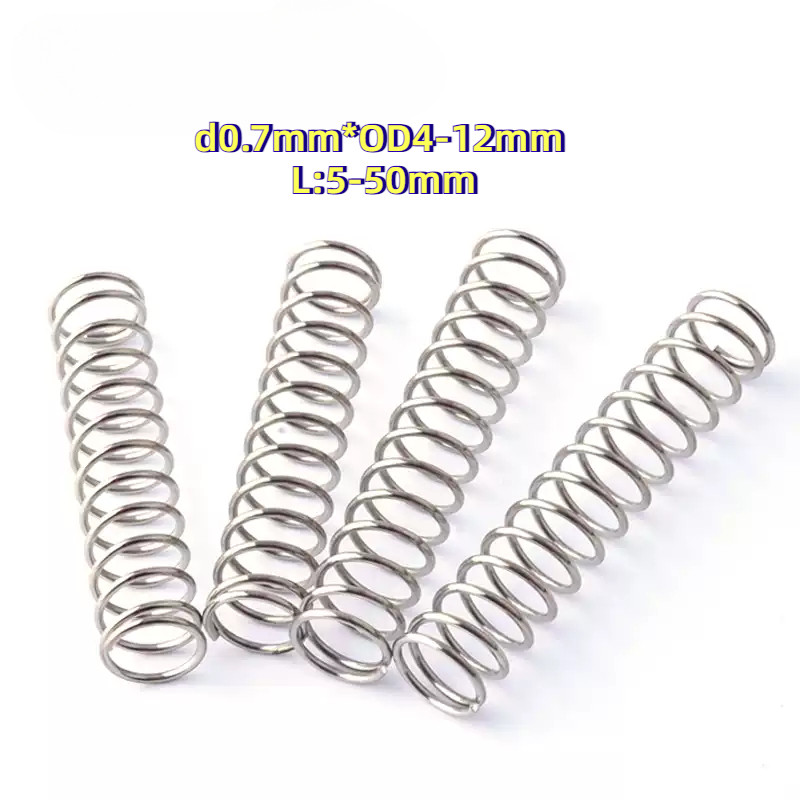 [HJC-LY-w] สปริงกด-สเตนเลส/sus 304 สปริงดัน  d0.7 มม. * OD4-12 มม. L5-50 มม สปริงอัด สปริงกด สปริงดั