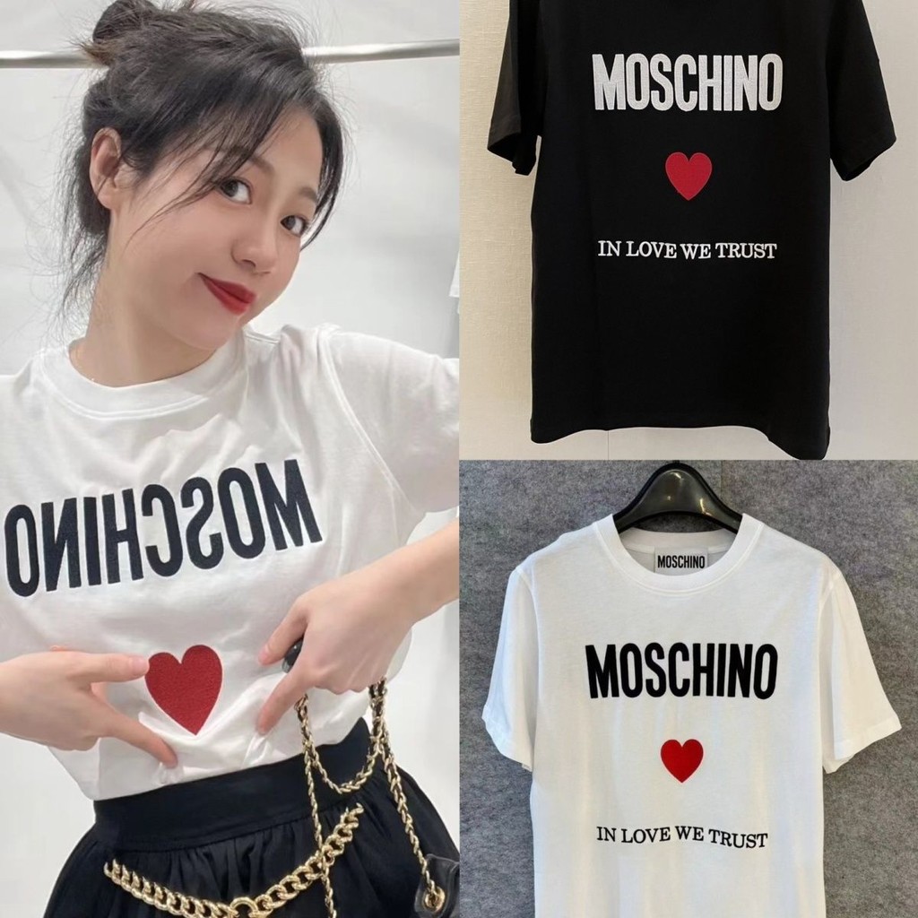 จุด ไม่จํากัดเพศ ม็อค แบรนด์อินเทรนด์ฤดูร้อนใหม่สบาย ๆ และทันสมัยหลวมหัวใจจดหมายพิมพ์ขนาดบวกเสื้อยืดแขนสั้น XS-3เอ็กแอล