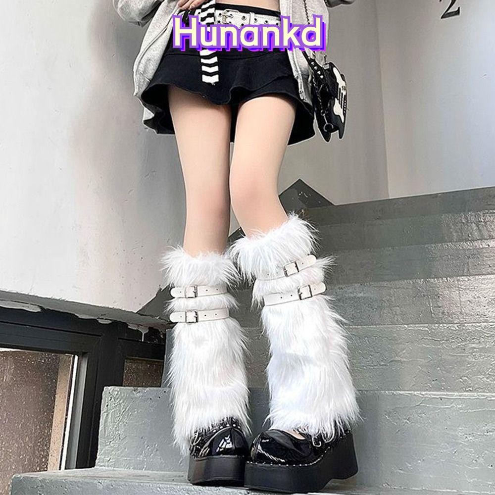 Huan ถุงเท้าบูต, มารยาท ขนขนยาวขาอุ่น, ฤดูหนาวที่อบอุ่นนุ่มด้วยหนังเข่าสูงเท้าครอบคลุมผู้หญิงสาว