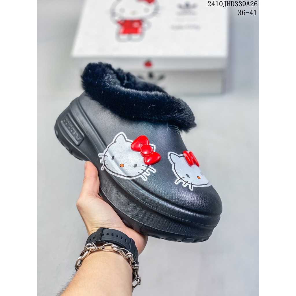 ของแท้ 100% Originals AdiFOM Stan Smith Mule Kitty รองเท้าผู้หญิงแบรนด์ร่วมรองเท้าสตรีกันลื่นและทนต่