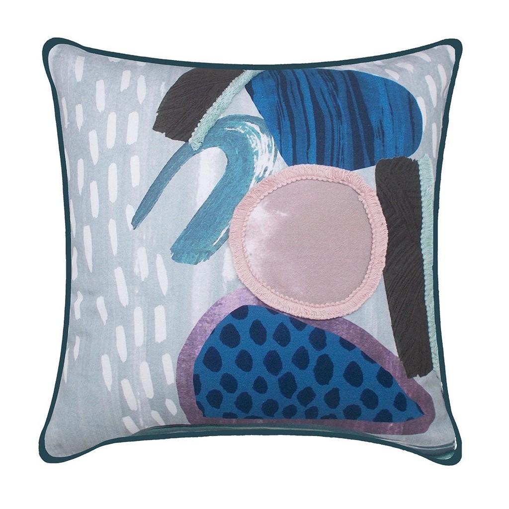 SB Design Square หมอนอิง รุ่น #CUMC713/45X45 ลาย/สีเทา/น้ำเงิน (45x18x45 ซม.)  แบรนด์ SCHULTZ DESIGN