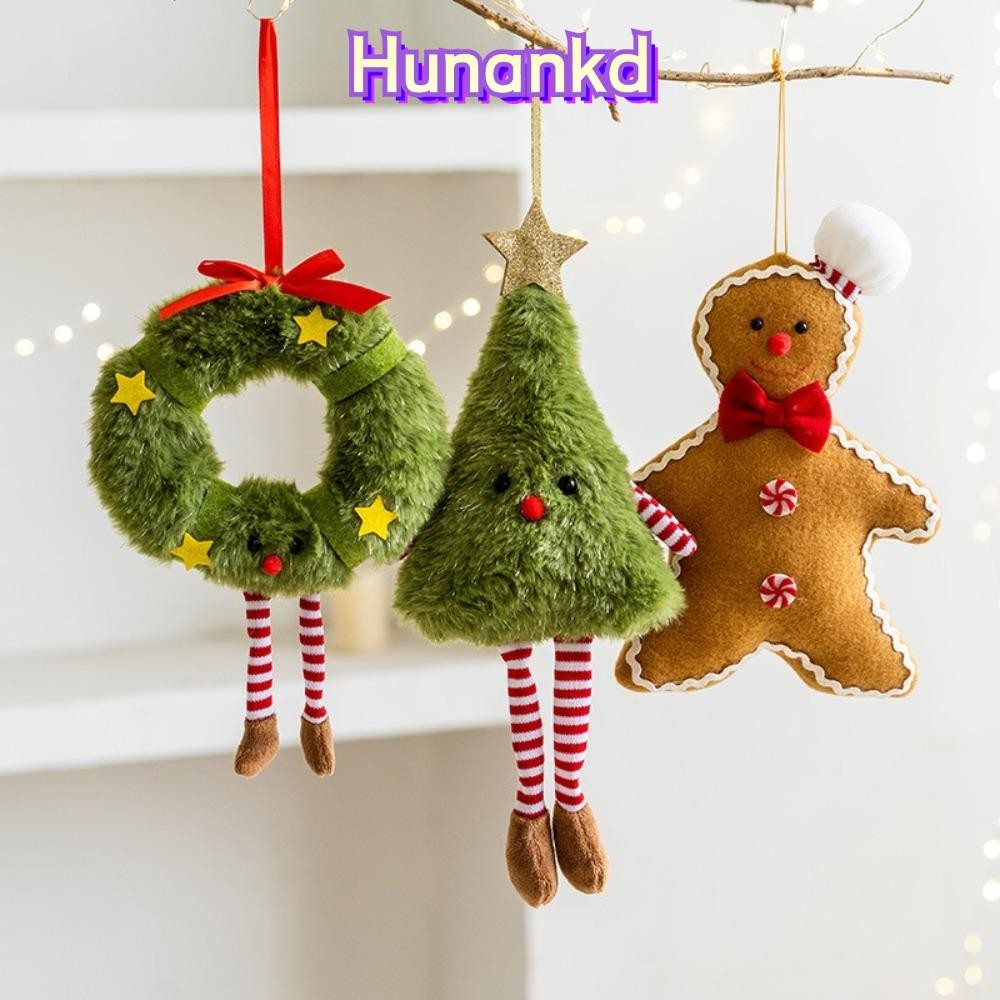 Hunan คริสต์มาสแขวนจี้, Gingerbread Man ตุ๊กตาพวงหรีด Elf ต้นคริสต์มาสตกแต่ง,การ์ตูนตุ๊กตาคริสต์มาสของขวัญ Xmas Tree แขวนเครื่องประดับ Xmas แขวนอุปกรณ์