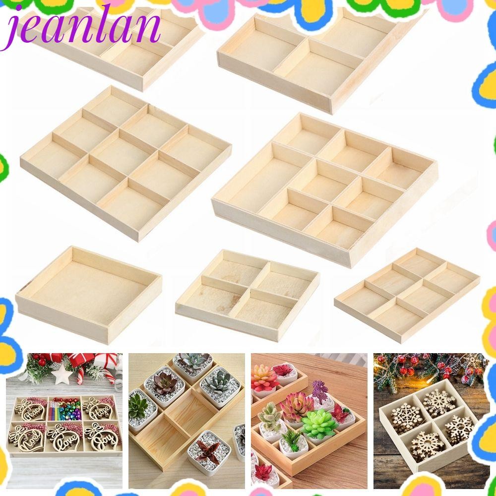 Jeanlan กระถางดอกไม้ถาดไม้ของขวัญเครื่องประดับแสดงพาเลทแบ่งลิ้นชักที่ใส่บอนไซ