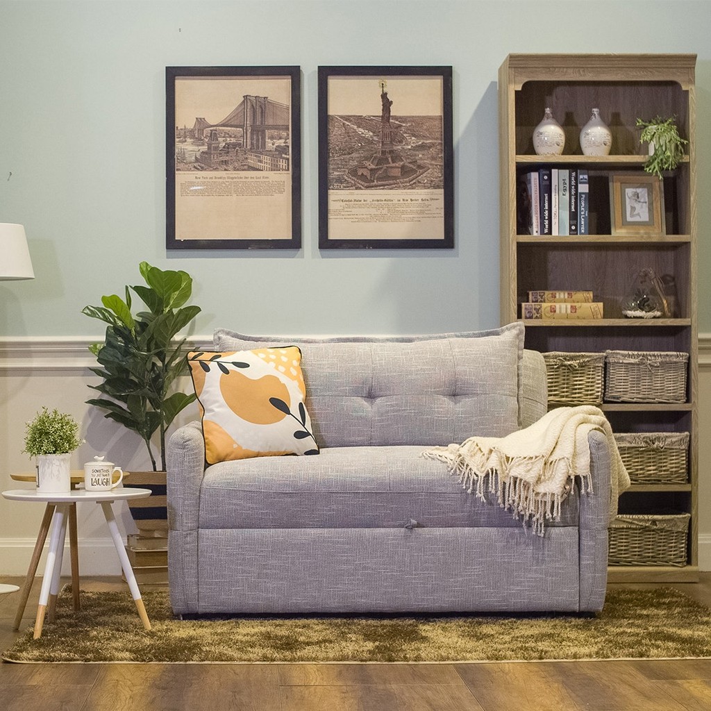 SB Design Square โซฟาเบด รุ่น Unna สีเทาอ่อน (152x98x92 ซม.)  แบรนด์ SB FURNITURE