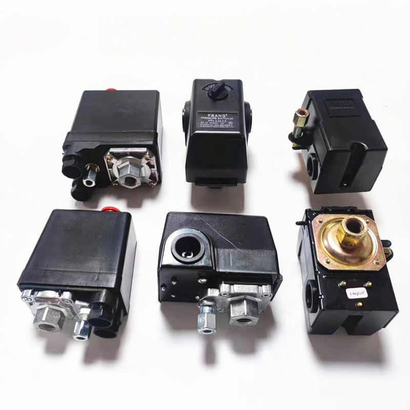 อุปกรณ์เสริมปั๊มลมจากัวร์สวิตช์ความดันแนวนอน Fubon สวิตช์ความดันอากาศอัตโนมัติตัวควบคุมคอมเพรสเซอร์ป