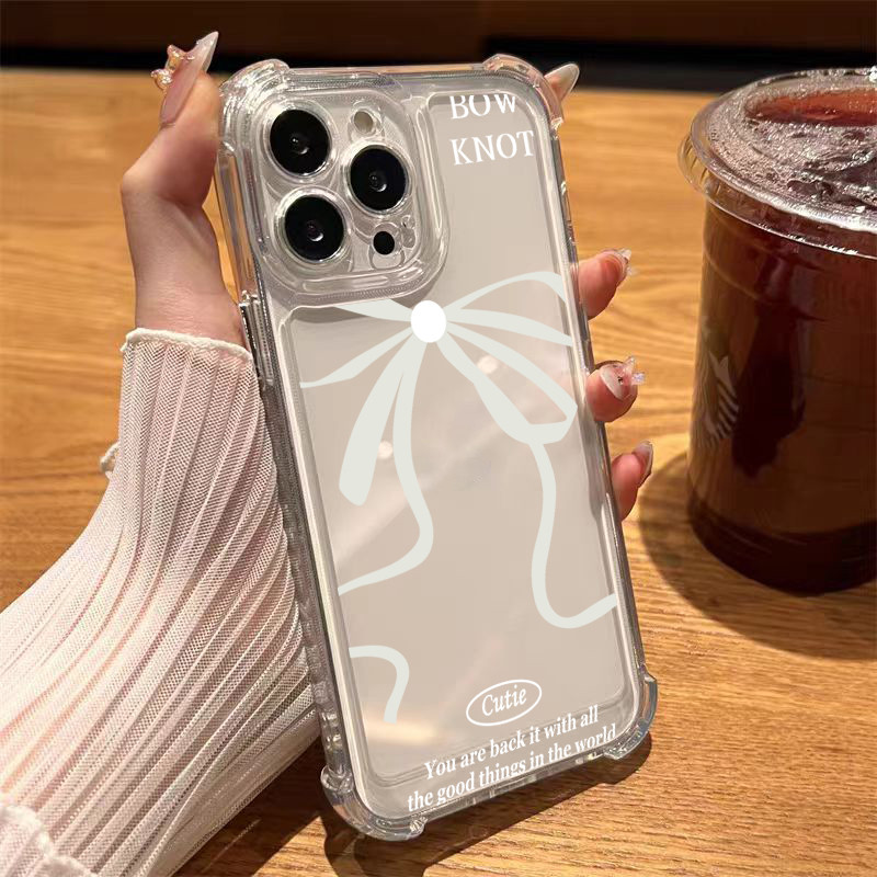 นิ่มกันกระแทกเคสโทรศัพท์ เคสสำหรับ เคส iphone 11 เคสไอโฟน 13 14 15 12 XR 7 8 6 Plus X XS 15 Pro MAXโบว์ริบบิ้น