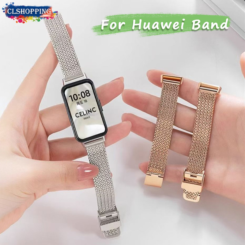 สายรัดสําหรับ หัวเว่ย วงดนตรี 10 9 8 เอ็นเอฟซี โลหะถักสายนาฬิกามิลานเปลี่ยนสายรัดข้อมือสร้อยข้อมือสําหรับหัวเว่ยวง8นาฬิกาพอดี3อุป