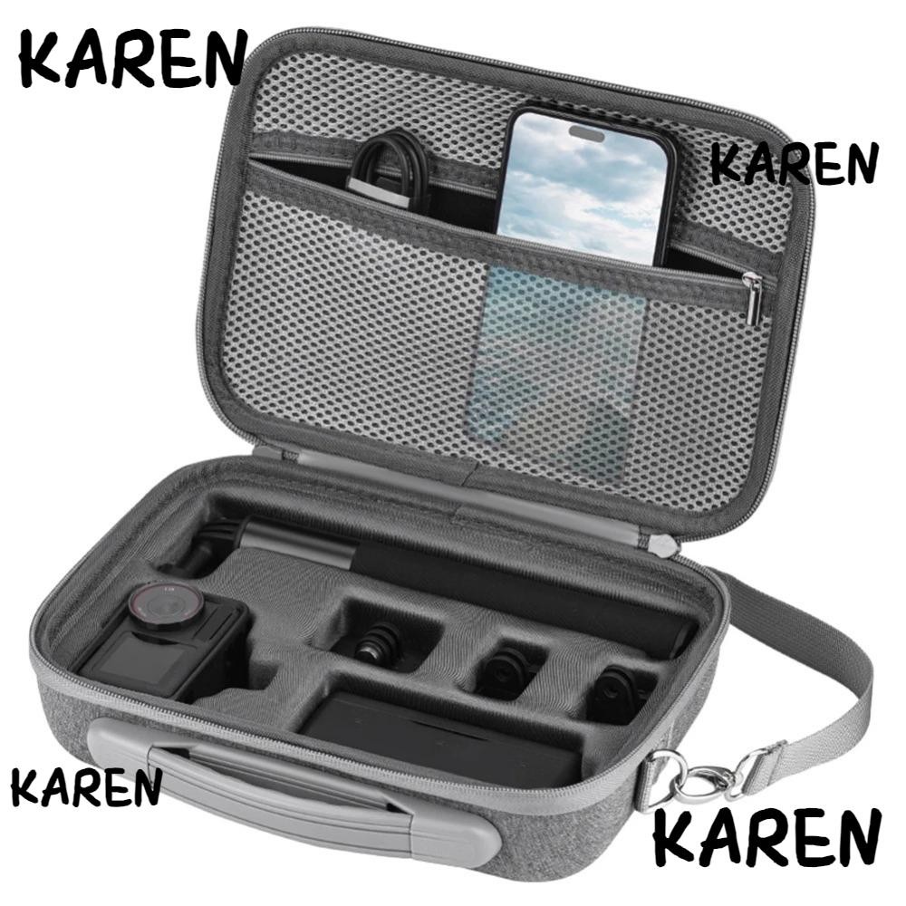 Karen Drone Carrying ,ไนลอน EVA Hard Shell Storage Bag,มัลติฟังก์ชั่พร้อมสายคล้องไหล่Drop-Resistantกันน้ํา Drone Accessories OrganizerสําหรับDJI Osmo Action 5