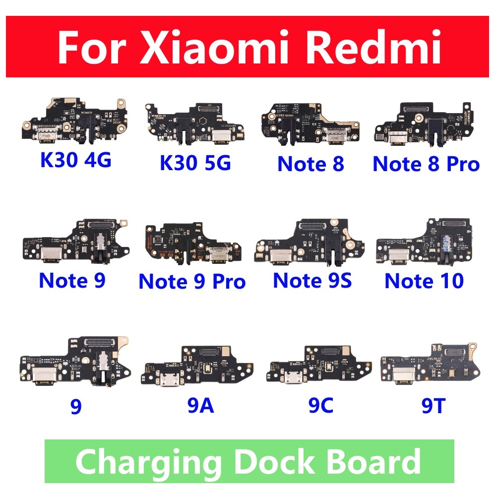 1pcs สําหรับ Xiaomi Redmi K30 4G 5G หมายเหตุ 8 9 Pro 8T 9S 10 9A 9C 9T ชาร์จพอร์ต USB Charger Dock ป