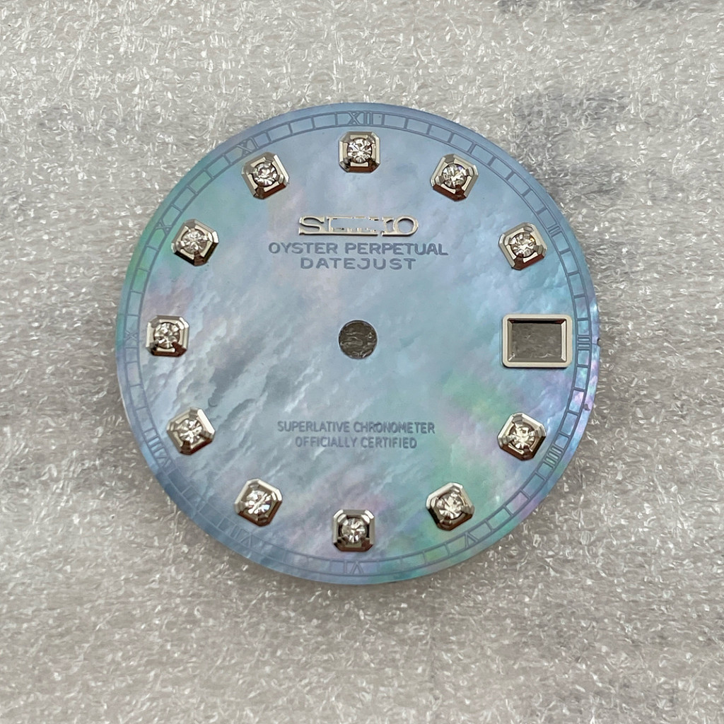 Mother-of-pearl Dial Modification Accessories 28.5mm เหมาะสําหรับ nh35 Movement Diamond Surface No Luminous