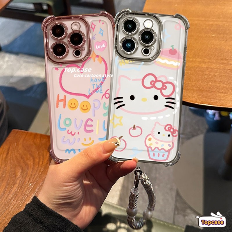 สําหรับ Vivo Y03 Y18 Y28 Y17s Y27 Y36 Y35 Y16 Y02s Y22s V27 Y15A Y15S Y21s Y20S Y20i Y12s Y95 Y93 Y91i Y50 ป้องกันมุมเคสโทรศัพท์Kitty Love