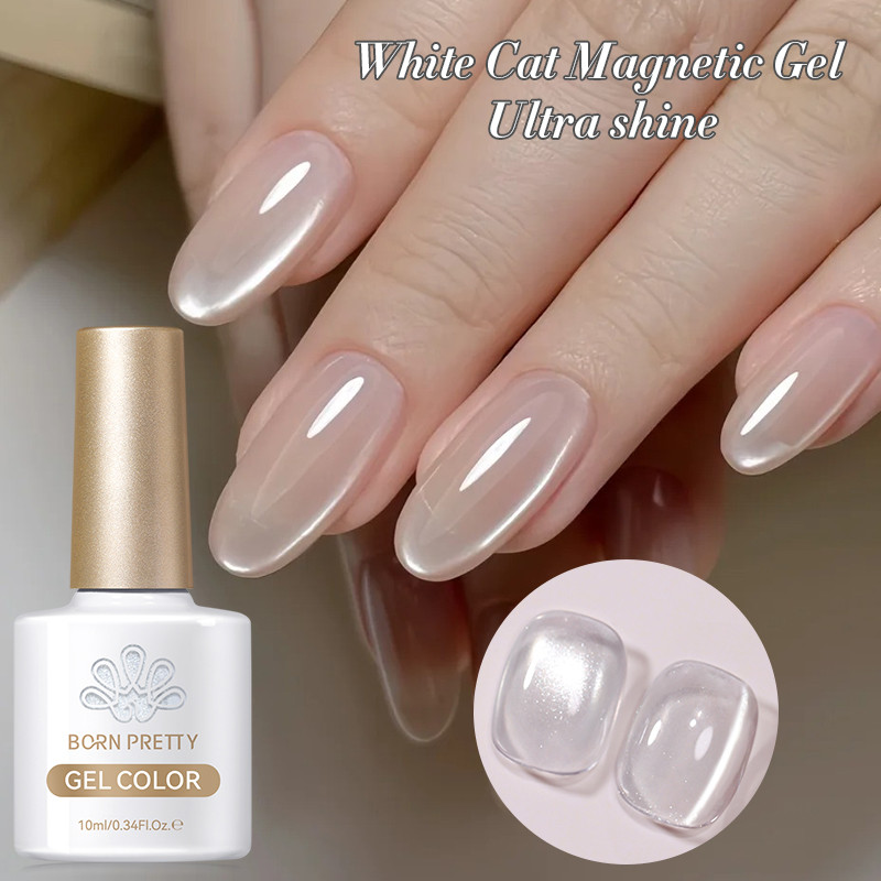 Born PRETTY Cat Magnetic Gel Polish Moonlight White Nail Magnetic Gel กึ่งถาวร UV Gel 10ml – โปรปัง