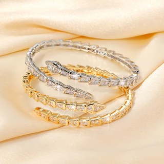 สไตล์ใหม่สามมิติซุปเปอร์แฟลชฝังเพทายการออกแบบรูปงูเหล็กไทเทเ…